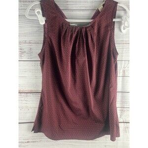 Banana Republic Blouse Women’s Small Sleeveless Burgundy Navy Blue Career